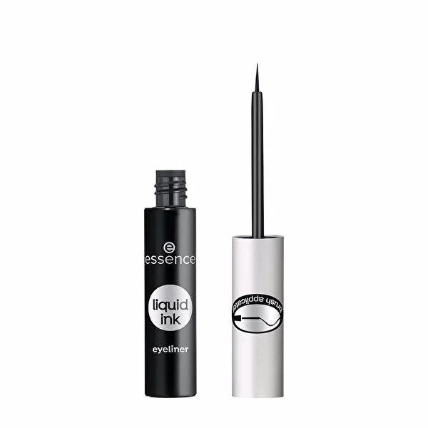 Essence Liquid Ink Eyeliner: Waterproof, Long-Lasting Black Eyeliner with Fine Tip for Precise, Smudge-Proof Application - Perfect for Beginners.