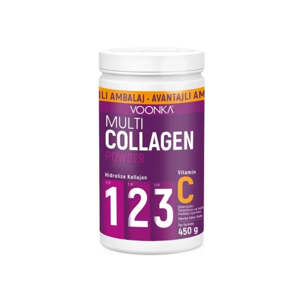 Voonka Multi Collagen Powder Supplement 450g - Hydrolyzed Collagen, Vitamin C, Joint & Skin Health