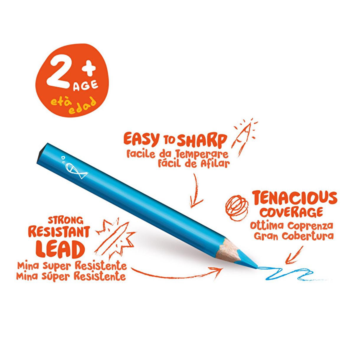 Carioca Durable Triangular Crayons for Toddlers - Non-Toxic, Unbreakable, Easy Grip for 2 Year Olds